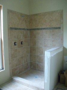The finished shower stall
